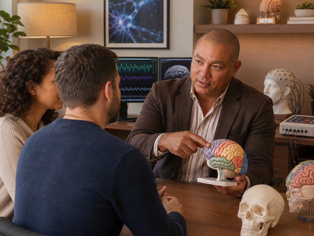 NeuroFux neurofeedback brainwave training in session